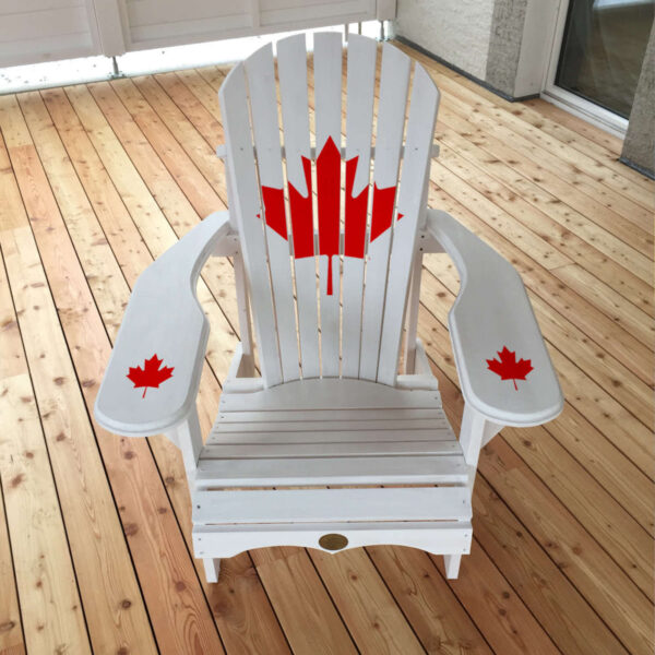 Der Original Adirondack Bear Chair aus Pinienholz weiss-rot gestrichen (BC201P)