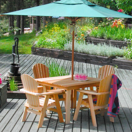 Adirondack Bear Chair Dining Table aus Zedernholz (BC440C) - Esstisch 100cm x 120cm